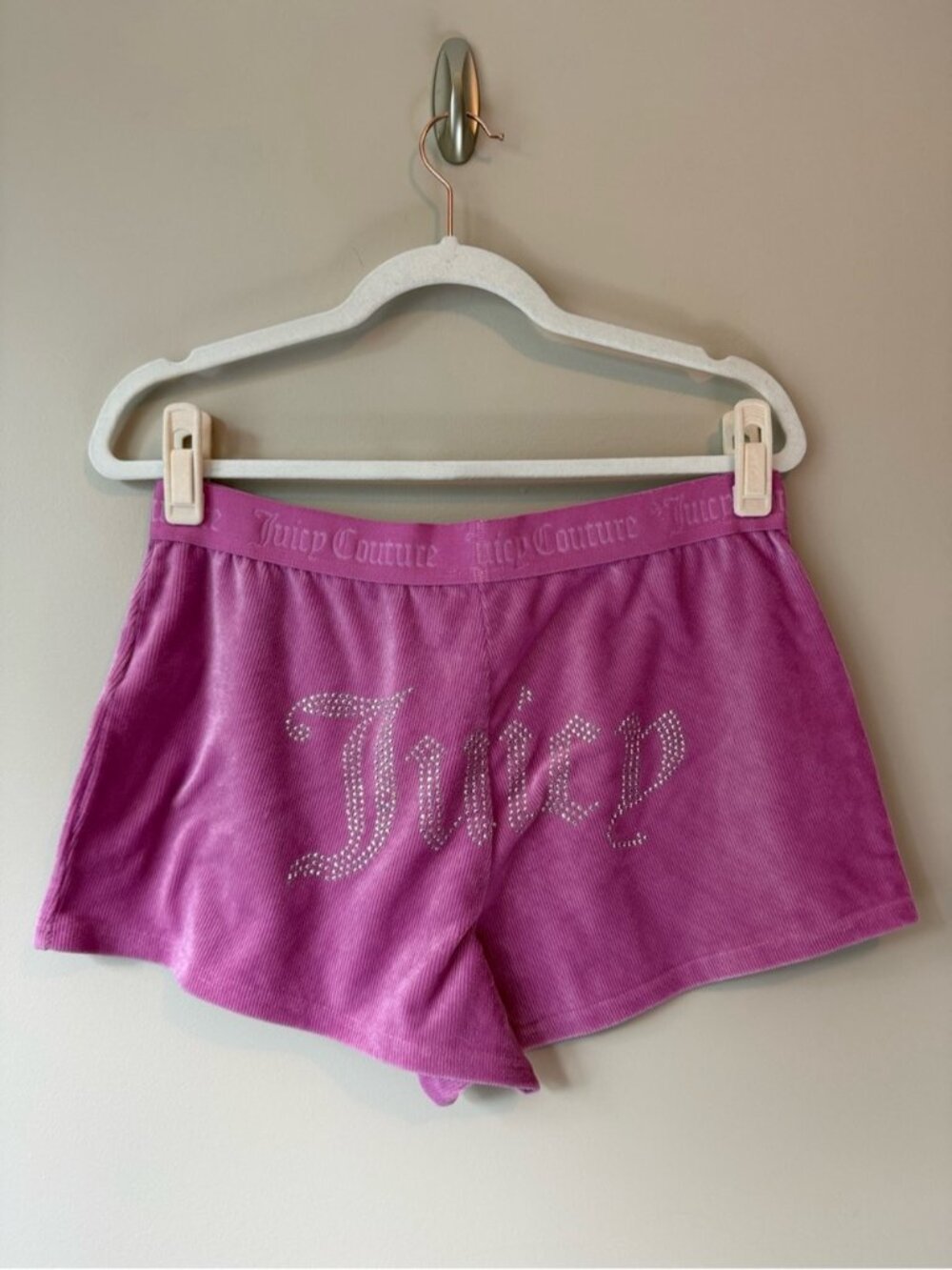 Juicy Couture Velour Rhinestone Sleep Shorts Size L | Purple | Sleepwear Y2K